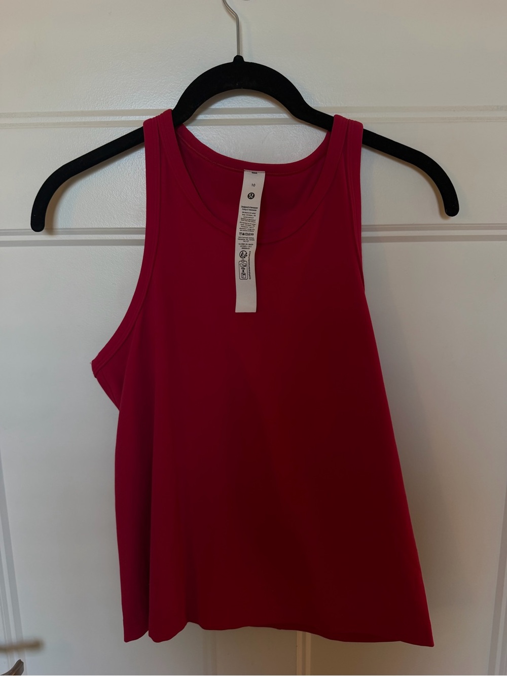lululemon athletica waist length align racerback tank on dragonfruit pink